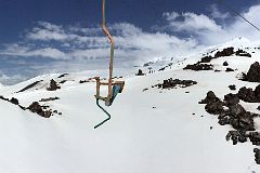 05A My First View Of Mount Elbrus Western Summit From The Chair Lift To Garabashi 3730m To Start The Mount Elbrus Climb